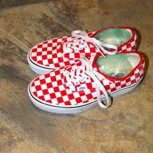 Checkered White and Red Vans 🍒